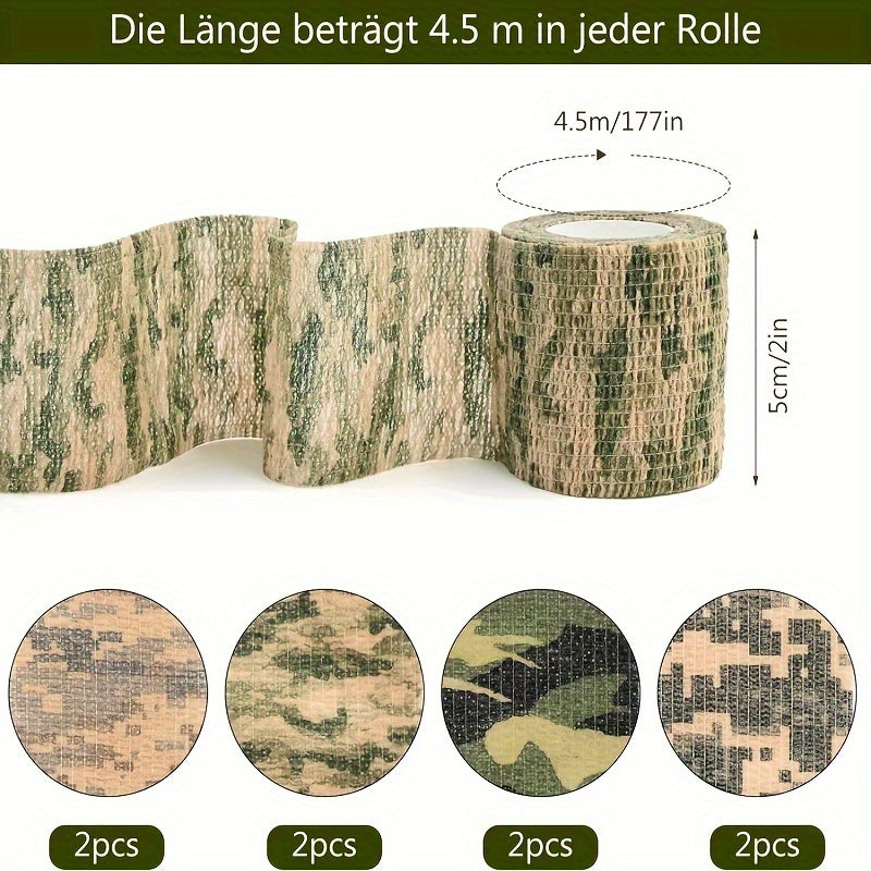 1.97inch x 177.17inch Roll of Multicolor Self-Adhesive Stretch Tape + FREE CAMOUFLAGE CAP [LAST UNITS AVAILABLE]