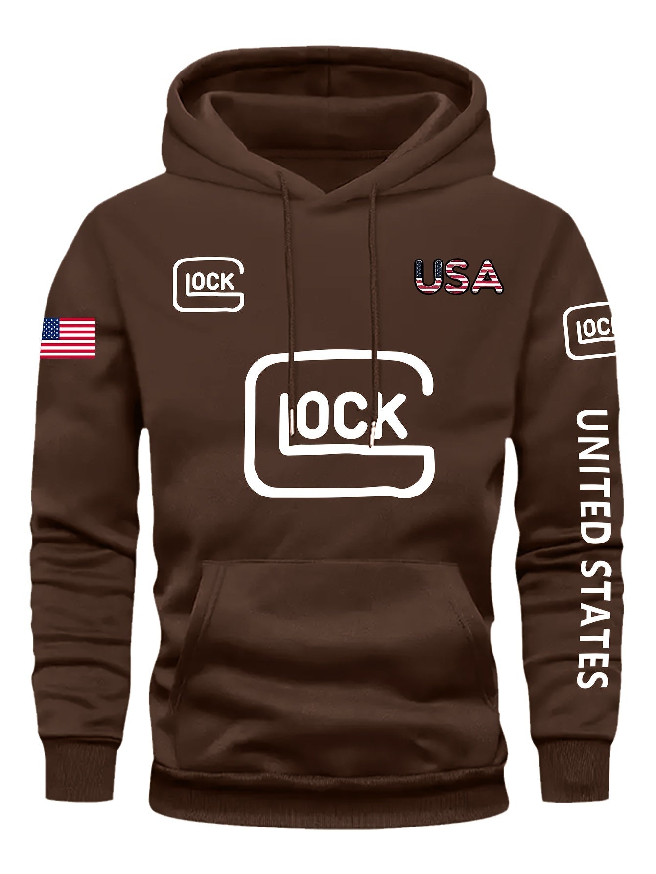 Glock LOCK Graphic Print Casual Hoodie