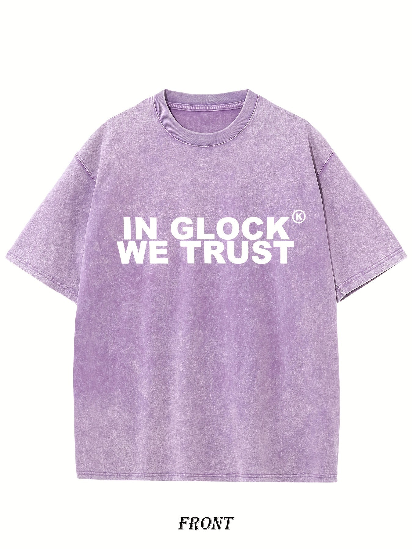 IN GLOCK WE TRUST Graphic Print Heavyweight Basic T-shirt Cotton + FREE CAMOUFLAGE CAP [LAST UNITS AVAILABLE]