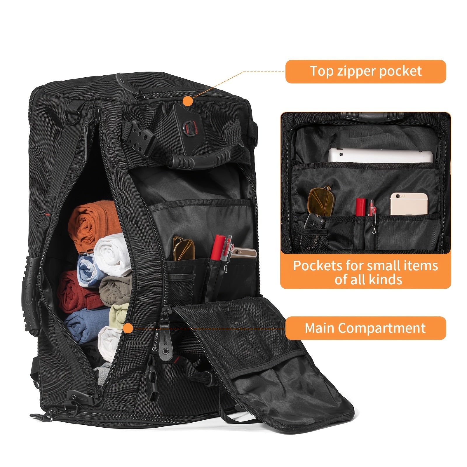 Travel Backpack Carry On Durable Convertible Duffle Bag