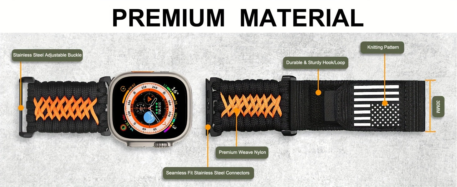 Rugged Nylon Band Compatible With Apple Watch Ultra 2