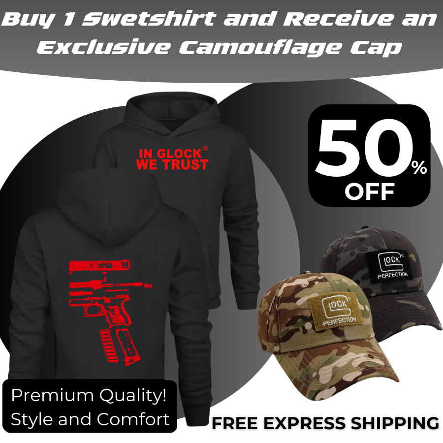 Glock Trust Men's Hoodie + FREE CAMOUFLAGE CAP [LAST UNITS AVAILABLE]