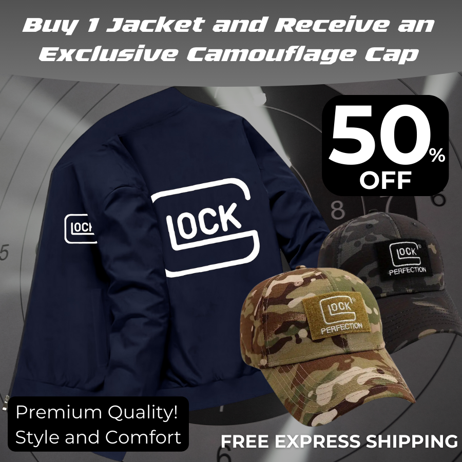 Glock Letter GLOCK Print Stand Collar Jacket + FREE CAMOUFLAGE CAP [LAST UNITS AVAILABLE]