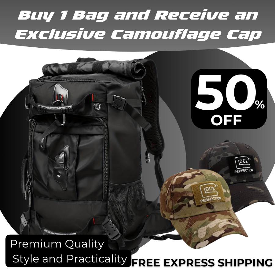 Travel Backpack Carry On Durable Convertible Duffle Bag + FREE CAMOUFLAGE CAP [LAST UNITS AVAILABLE]