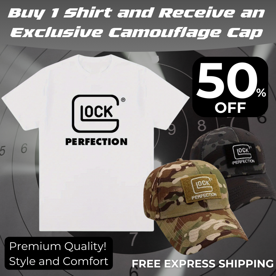 Glock Perfect Pistol Men's T-Shirt + FREE CAMOUFLAGE CAP [LAST UNITS AVAILABLE]