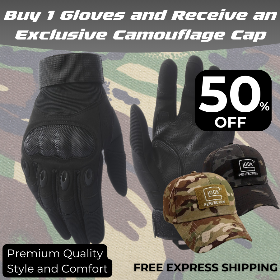 Touch Screen Professional Hard Knuckles Gloves + FREE CAMOUFLAGE CAP [LAST UNITS AVAILABLE]