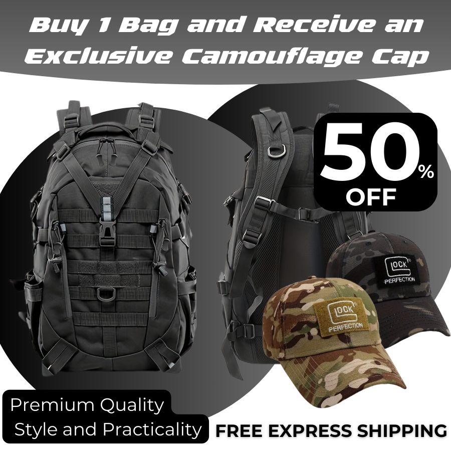 Waterproof 10.57gal Camping Backpack - Tactical Storage Bag + FREE CAMOUFLAGE CAP [LAST UNITS AVAILABLE]